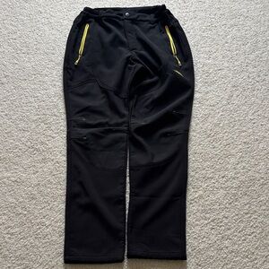 Men's Black Cargo Pants with Yellow Zippers